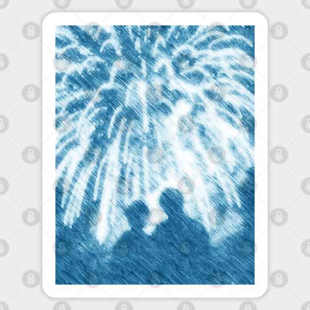 Fireworks Couple Silhouette Sticker by Banyu_Urip